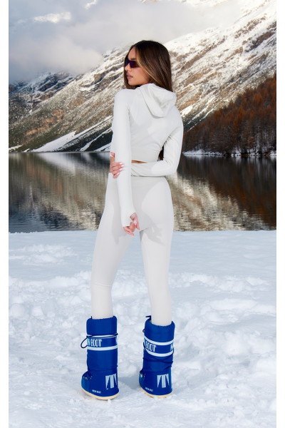 Безшовний топ з капюшоном і легінси сірого лижного кольору PRETTYLITTLETHING