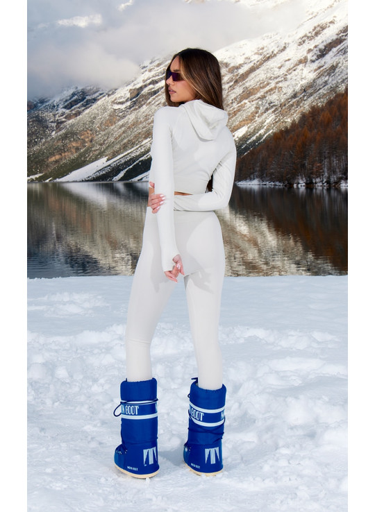 Безшовний топ з капюшоном і легінси сірого лижного кольору PRETTYLITTLETHING