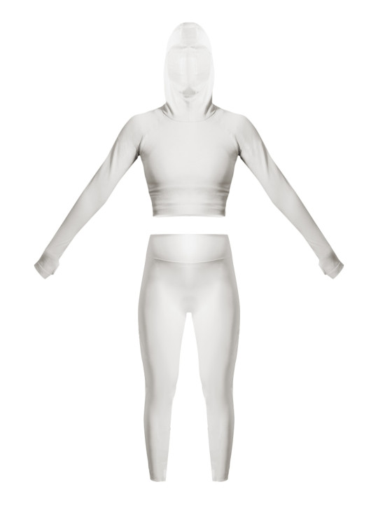 Безшовний топ з капюшоном і легінси сірого лижного кольору PRETTYLITTLETHING