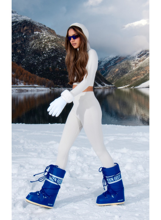 Безшовний топ з капюшоном і легінси сірого лижного кольору PRETTYLITTLETHING