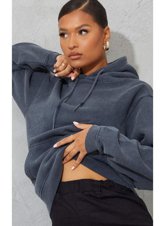 Випрана толстовка з вугільним кольором