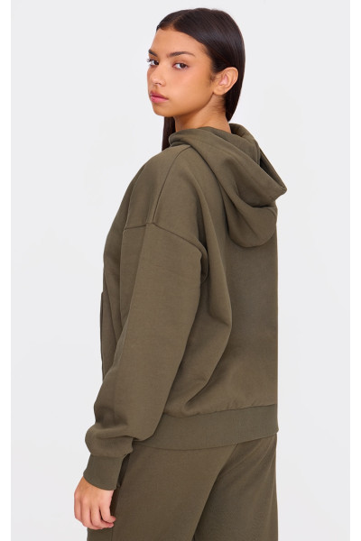 Оливкова толстовка преміум-класу на блискавці великого розміру