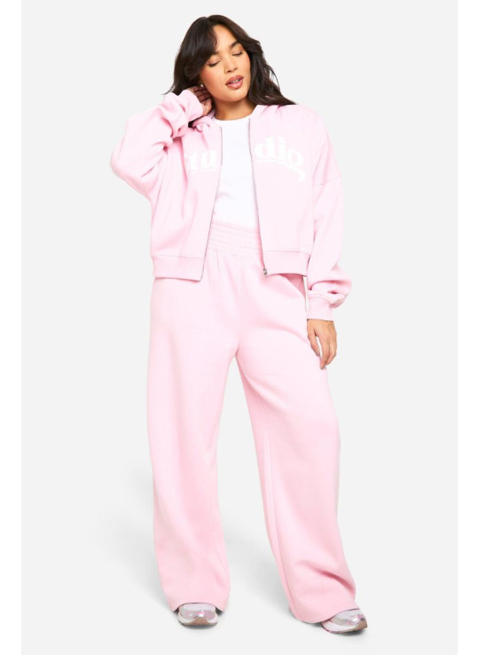 Толстовка Plus Studio Slogan Boxy Crop Zip Through Hoodi