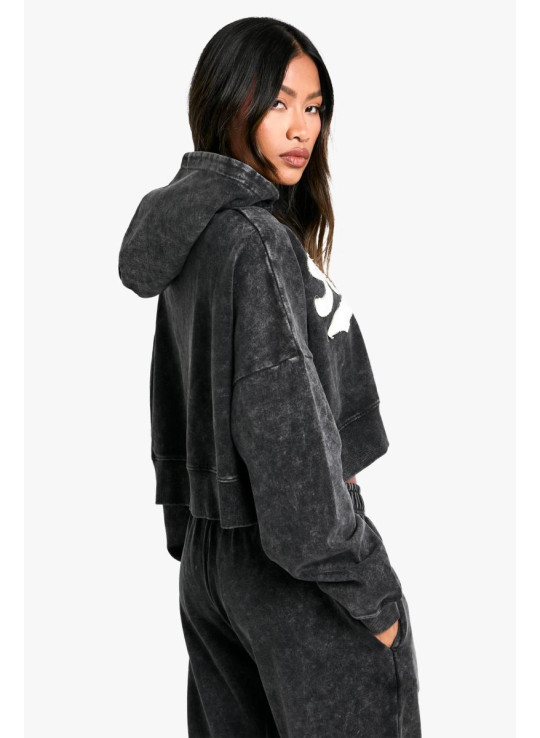 Толстовка Ath Club Acid Wash Boxy Crop Zip Through