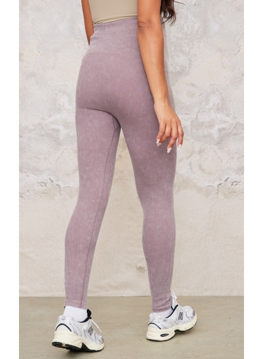 Легінси для вагітних темно-коричневого кольору з вицвілою контурною рубчиком