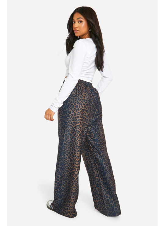 Маленькі леопардові контрастні штани з поясом