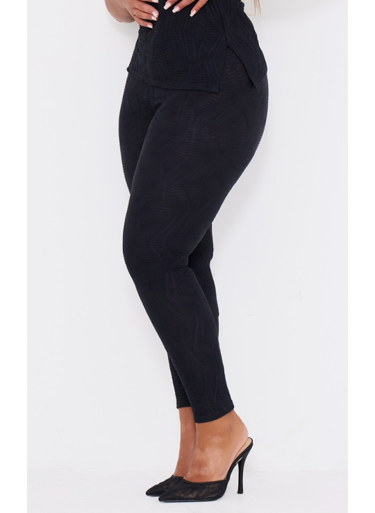 Чорні фактурні легінси з високою талією Shape