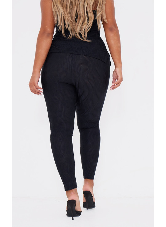 Чорні фактурні легінси з високою талією Shape