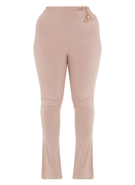 Розкльошені легінси темно-сірого кольору з високою талією