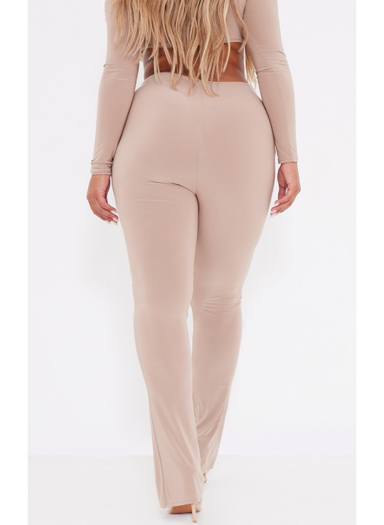 Розкльошені легінси темно-сірого кольору з високою талією