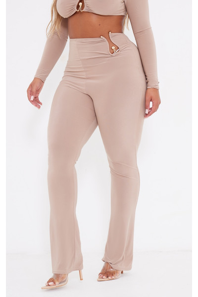 Розкльошені легінси темно-сірого кольору з високою талією