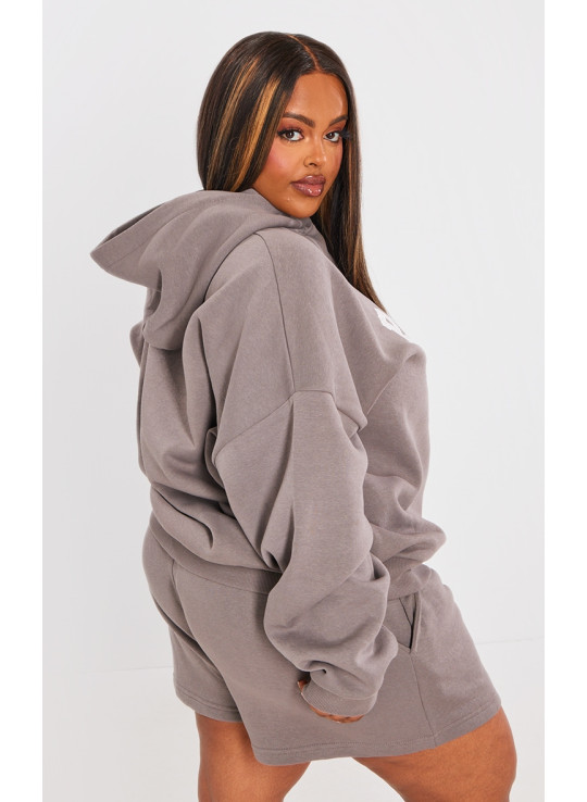 PrettyLittlething Plus Логотип вугілля негабаритний балахон