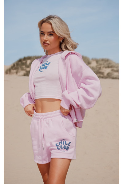 Куртка на блискавці з принтом Bubblegum Pink Chill Club Puff