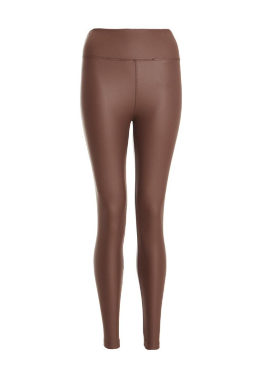 Коричневі штучні шкіряні гетри