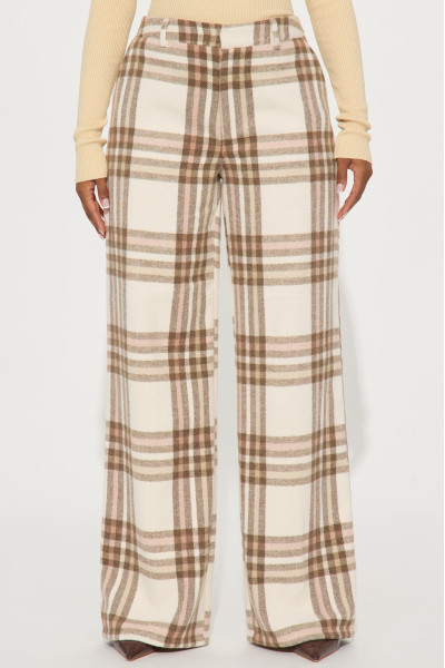 Штани Емма у клітинку, широкий крій, 33 дюйми