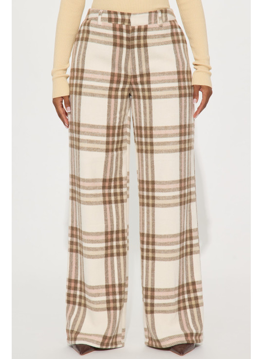 Штани Емма у клітинку, широкий крій, 33 дюйми