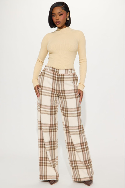 Штани Емма у клітинку, широкий крій, 33 дюйми