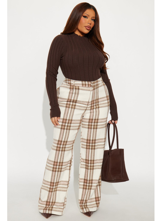 Штани Емма у клітинку, широкий крій, 33 дюйми