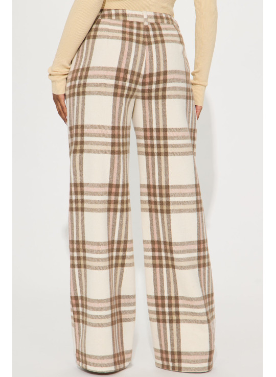 Штани Емма у клітинку, широкий крій, 33 дюйми