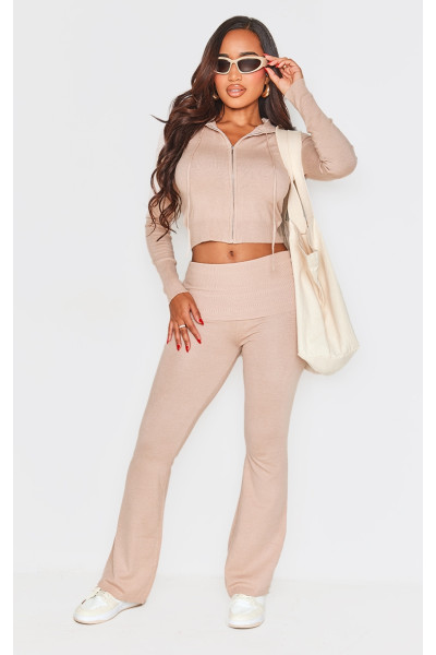 В'язані в'язані легінси з високою талією і відкидною талією