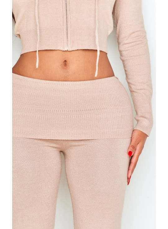 В'язані в'язані легінси з високою талією і відкидною талією