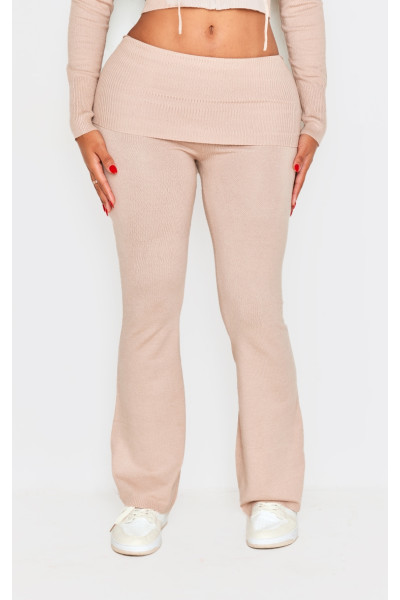 В'язані в'язані легінси з високою талією і відкидною талією