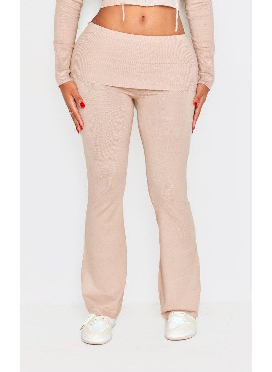 В'язані в'язані легінси з високою талією і відкидною талією