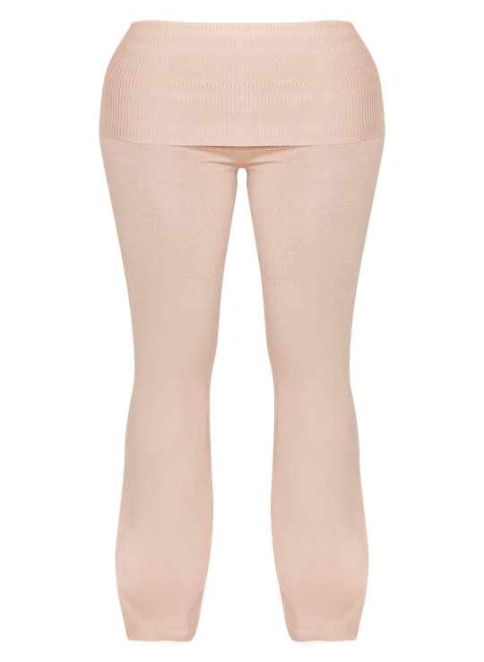 В'язані в'язані легінси з високою талією і відкидною талією