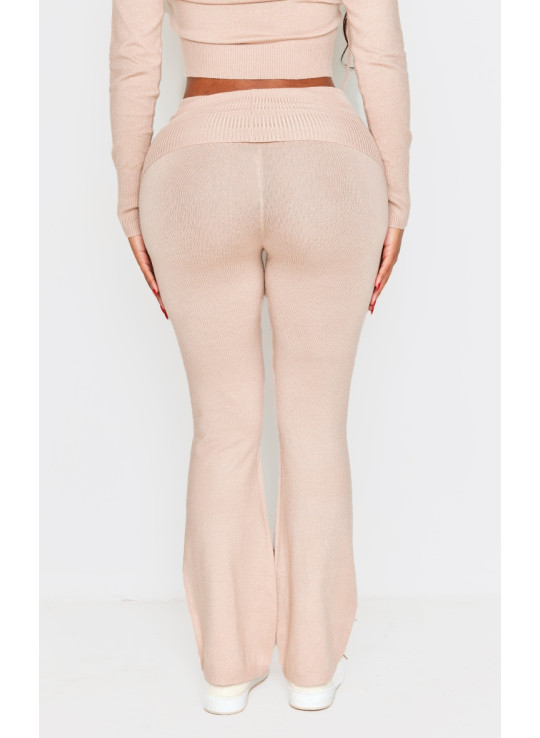 В'язані в'язані легінси з високою талією і відкидною талією