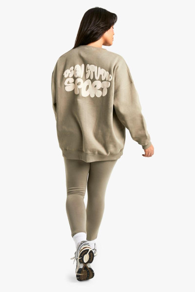 Plus Dsgn Studio Sport Puff Print Світшот легінси Спортивний костюм